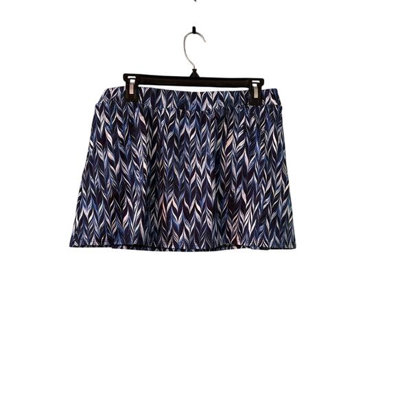 Lands' End Women's 10 Navy Blue White Design Swim Skirt Suit Bottom - Picture 1 of 4